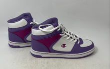 Load image into Gallery viewer, Champion Womens Arena White Purple Colorblock High Top Sneakers Shoes Size 9
