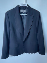 Load image into Gallery viewer, Kasper Separates Womens Black Scalloped Notch Lapel One-Button Blazer Size 16