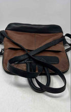 Load image into Gallery viewer, Womens Brown Black Leather RFID Pocket Adjustable Strap Medium Backpack