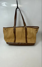 Load image into Gallery viewer, Michael Kors Womens Raffia Brown Woven Double Handle Tote Handbag
