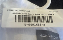 Load image into Gallery viewer, Michael Kors Mens White Long Sleeve Slim Fit Dress Shirt Size M 15-15.5 32/33