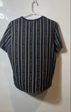 Load image into Gallery viewer, Michael Kors Mens Gray & Black Striped Print Cotton Short Sleeve T-Shirt Size L