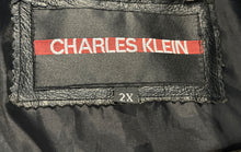 Load image into Gallery viewer, Charles Klein Mens Black Leather Long Sleeve Full-Zip Motorcycle Jacket Size 2X