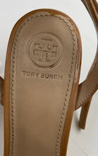 Load image into Gallery viewer, Authentic Tory Burch Womens Beige Leather Ankle Strap Sandals Sz 7M Damaged Worn