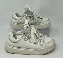 Load image into Gallery viewer, Authentic Miu Miu Womens White Leather Lace-Up Sneakers Shoes Size EUR 35.5 Worn