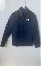Load image into Gallery viewer, The North Face Mens Blue Black Long Sleeve Pockets Puffer Jacket Size M
