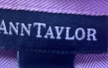 Load image into Gallery viewer, Ann Taylor Womens Purple Cotton Long Sleeve Side Tie Wrap Blouse Top Size 8