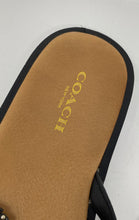 Load image into Gallery viewer, Coach Womens Black Brown Leather Slip-On Flat Flip-Flop Sandals Size 7B