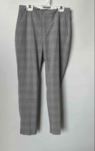Load image into Gallery viewer, Zara Womens Gray Plaid Flat Front Pockets Stretch Trousers Pants Size 2