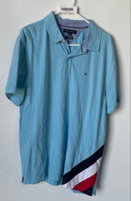 Load image into Gallery viewer, Tommy Hilfiger Mens Blue Short Sleeve Collared Custom Fit Polo Shirt Size XL