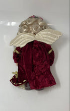 Load image into Gallery viewer, Precious Moments Blonde Hair Angel Wings Burgundy Dress Collector Doll