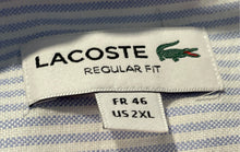 Load image into Gallery viewer, Lacoste Mens Light Blue Striped Long Sleeve Regular Fit Button-Up Shirt Size 2XL