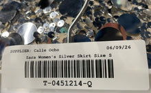 Load image into Gallery viewer, Zara Womens Silver Sequin Sparkly Lined Side Zip Tassel Mini Skirt Size Small