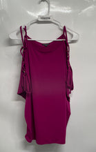 Load image into Gallery viewer, Express Womens Fuchsia Strappy Cold Shoulder Sleeve Scoop Neck Blouse Top Size M