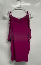 Load image into Gallery viewer, Express Womens Fuchsia Strappy Cold Shoulder Sleeve Scoop Neck Blouse Top Size M