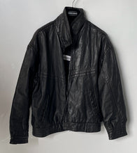 Load image into Gallery viewer, Watershed Mens Black Leather Long Sleeve Pockets Full-Zip Bomber Jacket Size XL