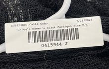 Load image into Gallery viewer, Chico's Womens Black Mesh Long Sleeve Open Front Cardigan Sweater Size M/L