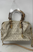 Load image into Gallery viewer, Michael Kors Womens Grayson Beige Signature Crossbody Strap Satchel Bag