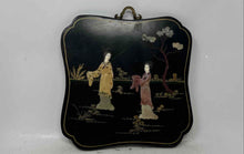 Load image into Gallery viewer, Black Lacquer & MOP Geisha Asian Girl Picture Wall Hanging Decor Plaque