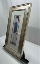Load image into Gallery viewer, Wall Hanging Home Decor Blue Abstract Figure Matted Square Framed Art Print