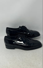 Load image into Gallery viewer, Vito Rufolo Mens Black Patent Leather Lace-Up Derby Dress Shoes Size 9