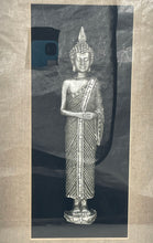 Load image into Gallery viewer, Silver-Tone Black Framed Home Decorative Standing Buddha Statue In Box