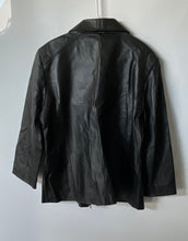 Load image into Gallery viewer, Worthington Womens Black Long Sleeve Collared Full-Zip Leather Jacket Size XL