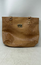 Load image into Gallery viewer, Marc Fisher Womens Alligator Brown Leather Double Handle Shoulder Handbag