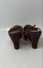 Load image into Gallery viewer, Ugg Womens Brown Tweed Open Toe Wedge Heel Ankle Strap Sandals Size 8.5