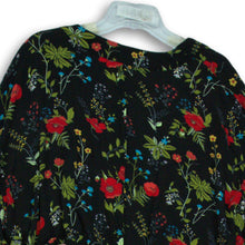 Load image into Gallery viewer, Express Womens Multicolor Floral 3/4 Sleeve Tie Waist Kimono Blouse Top Size L/G