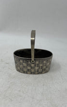 Load image into Gallery viewer, Silver-Tone Movable Handle Decorative Collectible Oval Woven Trinket Basket