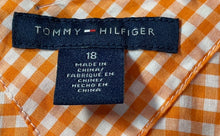 Load image into Gallery viewer, Tommy Hilfiger Womens Orange White Gingham Check Cotton Button-Up Shirt Size 18