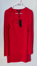 Load image into Gallery viewer, BCBGMaxazria Womens Red Long Sleeve Keyhole Front Mini Dress Size L With Tag