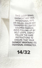 Load image into Gallery viewer, Lucky Brand Womens White Denim Front Patch Pockets Straight Leg Jeans Size 14X32
