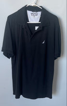 Load image into Gallery viewer, Nautica Mens Black Cotton Short Sleeve Collared True Deck Polo Shirt Size Large