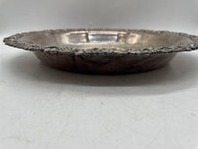 Load image into Gallery viewer, Vintage Silver Plated Floral Engraved Edge Round Shape Serving Tray