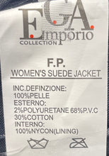 Load image into Gallery viewer, EGA Emporio Collection Womens Black Suede Spread Collar Button Front Jacket Sz L