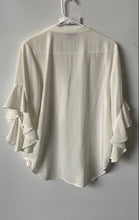 Load image into Gallery viewer, Vince Camuto Womens Ivory Layered Ruffle Sleeve Split Neck Blouse Top Size M
