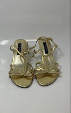 Load image into Gallery viewer, Nina New York Womens Yellow Gold Kitten Heel Slingback Sandals Size 7.5M