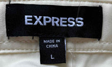 Load image into Gallery viewer, Express Mens Off-White Long Sleeve Spread Collar Button-Up Shirt Size Large