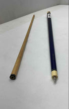 Load image into Gallery viewer, The Miz Collection Black Brown Billiard Cue Blue Two Piece Pool Stick