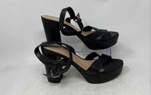 Load image into Gallery viewer, Aldo Womens Platina Black Leather Open Toe Adjustable Strap Platform Heels Sz 10