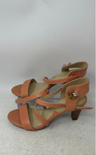 Load image into Gallery viewer, Adrienne Vittadini Womens Orange Leather Block Heel Strappy Sandals Size 8