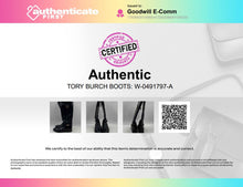 Load image into Gallery viewer, Authentic Tory Burch Womens Eloise Black Leather Riding Boots Size 7M Damaged