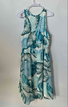 Load image into Gallery viewer, White House Black Market Womens Teal And White Sleeveless Shirt Dress Size 10