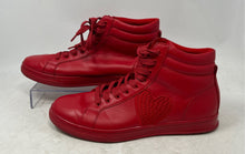 Load image into Gallery viewer, Aldo Mens Red Leather Heart Design Lace-Up Mid Top Sneakers Shoes Size 10