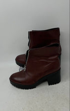 Load image into Gallery viewer, Beston Womens Ruler-2 Brown Round Toe Block Heel Front Zip Ankle Bootie Size 8.5