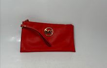 Load image into Gallery viewer, Michael Kors Womens Fulton Orange Gold-Tone Logo Leather Wristlet Wallet
