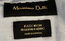Load image into Gallery viewer, Massimo Dutti Mens Light Blue Long Sleeve Easy Iron Dress Shirt Size 15