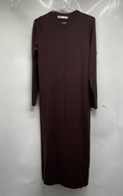Load image into Gallery viewer, Zara Womens Brown Long Sleeve Crew Neck Pullover Maxi Dress Size Small